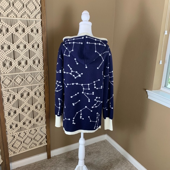 ThinkGeek Constellation Hooded Cardigan Size 2X - Navy Starry Night Draped Open‎ - Picture 3 of 7